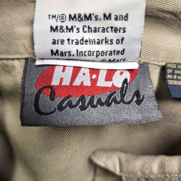 Plant Mars Long Sleeve Men's Button Front Embroidered M & M Logo Shirt Size L - Picture 11 of 16